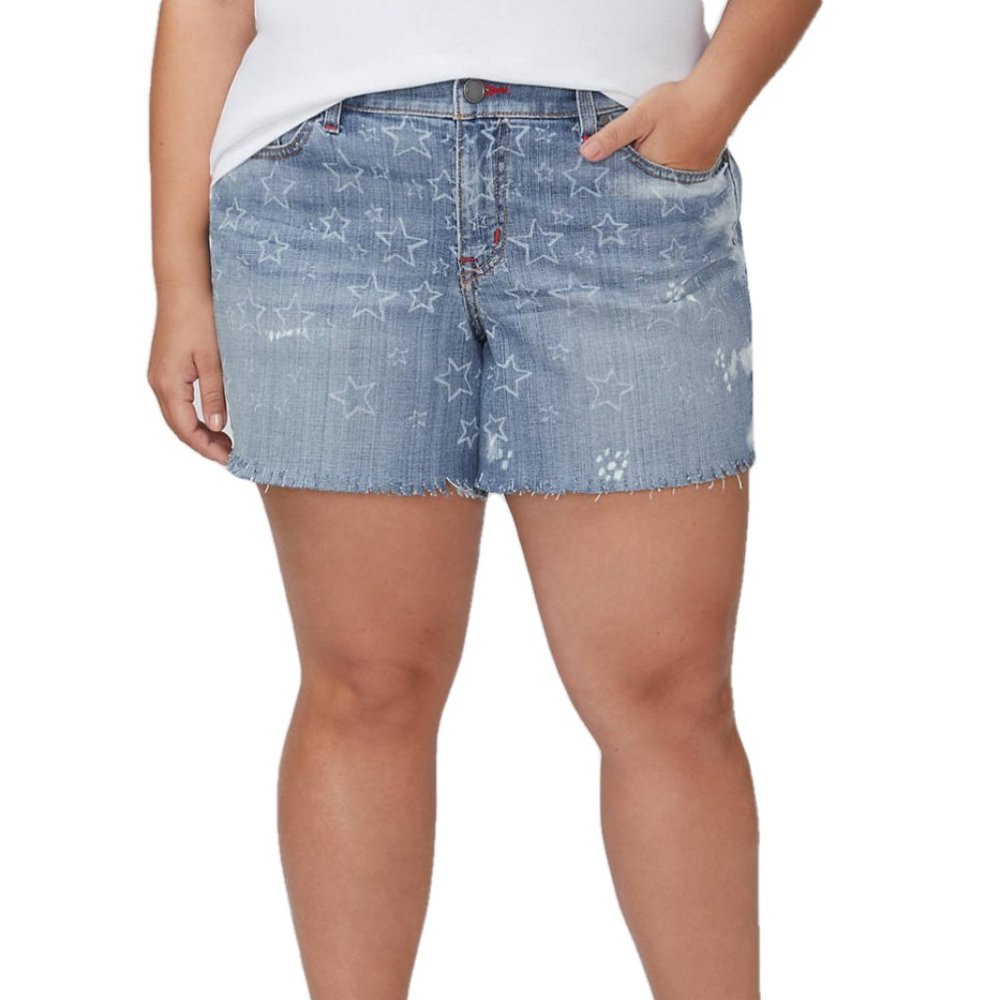 Lane Bryant Denim Shorts Bleached Star -28